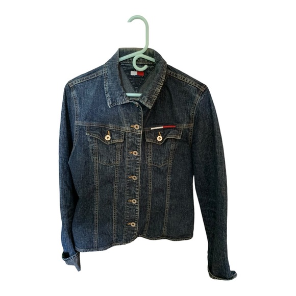 Tommy Hilfiger Denim Jacket Unisex Kids Size Large 97% Cotton 3% Spandex - Picture 7 of 9